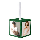 Onze eerste kerstfamilie Foto's Holiday Rustic Decoratie (Achter hoekig)