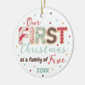 Onze eerste kerstfamilie van 5 jaar Baby's First Keramisch Ornament (Links)