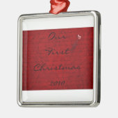 Onze eerste kerstfeest in 2010 metalen ornament (Links)