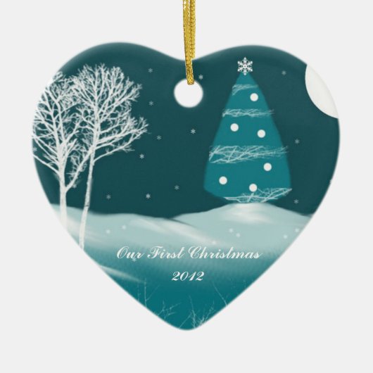 Onze eerste kerstfeest in 2012 keramisch ornament (Voorkant)