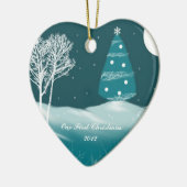 Onze eerste kerstfeest in 2012 keramisch ornament (Links)