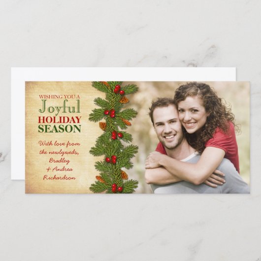 Onze eerste kerstfeestdag in de buurt feestdagenkaart (Voorkant / Achterkant)