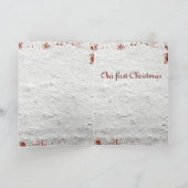 Onze eerste kerstfeestdag met feestdag voor kerst feestdagen kaart (Binnen)