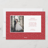 Onze eerste kerstfeestdag met kerstviering met mee feestdagenkaart (Achterkant)