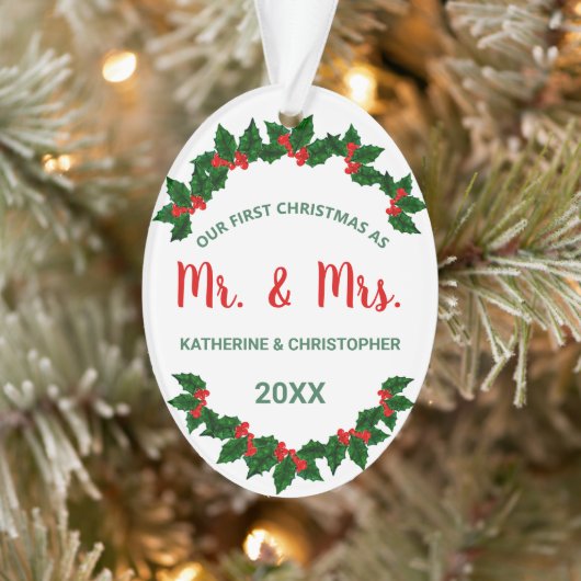 Onze eerste kerstfeestdag met Mistletoe Berry Ornament (Boom)