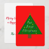 Onze eerste kerstfeestdag Simplistic Holiday Kaart (Voorkant / Achterkant)