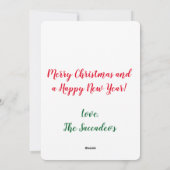 Onze eerste kerstfeestdag Simplistic Holiday Kaart (Achterkant)