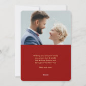 Onze eerste kerstfeestdag voor Passen getrouwd Feestdagenkaart (Achterkant)