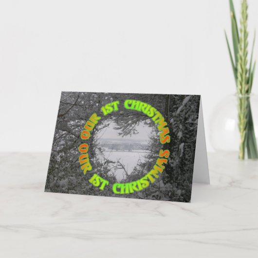 Onze eerste kerstFeestdagen Wintersneeuwfotokaart Feestdagen Kaart (Voorkant)