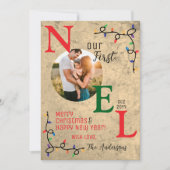 Onze eerste kerstfeestelijke 1e Noel familiefoto Feestdagenkaart (Voorkant)