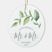 Onze eerste kerstfeestelijke foto Greenery Foto Ga Keramisch Ornament (Links)