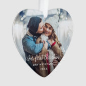 Onze eerste kerstfeestelijke foto Red Heart SB Ornament (voorkant)