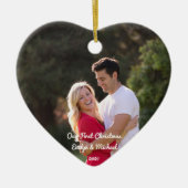 Onze eerste kerstfeestelijke fotokeramische versie keramisch ornament (Voorkant)
