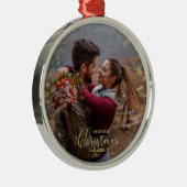 Onze eerste kerstfeestelijke fotoversiering metalen ornament (Rechts)