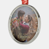 Onze eerste kerstfeestelijke fotoversiering metalen ornament (Links)