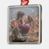 Onze eerste kerstfeestelijke fotoversiering metalen ornament (Links)