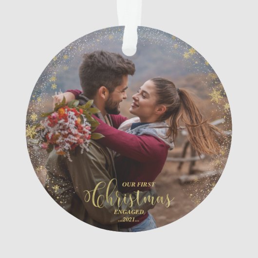 Onze eerste kerstfeestelijke fotoversiering ornament (achterkant)