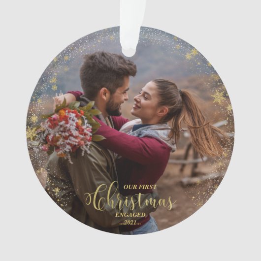 Onze eerste kerstfeestelijke fotoversiering ornament (voorkant)