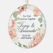 Onze eerste kerstfeestelijke organisatie keramisch ornament (Links)