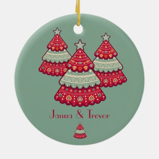 Onze eerste kerstfeestelijke organisatie voor kers keramisch ornament (Achterkant)