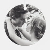 Onze eerste kerstfeestelijke Pas getrouwd Greenery Metalen Ornament (Achterkant)