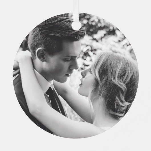 Onze eerste kerstfeestelijke Pas getrouwd Greenery Metalen Ornament (Achterkant)