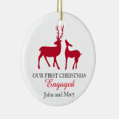 Onze eerste kerstfeestelijke versiering, liefdesli keramisch ornament (Rechts)