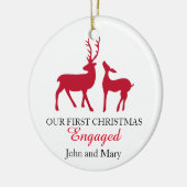 Onze eerste kerstfeestelijke versiering, liefdesli keramisch ornament (Links)