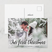 Onze eerste kerstfeestfoto briefkaart (Voorkant / Achterkant)