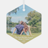 Onze eerste kerstfeestfoto glas ornament (Voorkant)