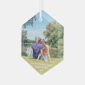 Onze eerste kerstfeestfoto glas ornament (Voorkant links)