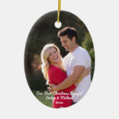 Onze eerste kerstfeestfoto keramisch ornament (Voorkant)