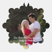 Onze eerste kerstfeestfoto ornament kaart (Achterkant)