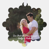 Onze eerste kerstfeestfoto ornament kaart (Voorkant)