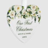 Onze eerste kerstflesje FOTO Terug Harde Groen Ornament (voorkant)