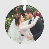 Onze eerste kerstFloral Gold FOTO terug Ornament (achterkant)