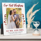 Onze eerste kerstfoto als getrouwd stel fotoplaat (Zijkant)
