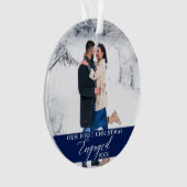 Onze eerste kerstfoto Blauw Ornament (voorkant)