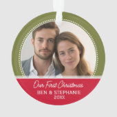 Onze eerste kerstfoto - dubbelzijdig ornament (achterkant)