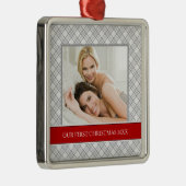 Onze eerste kerstfoto-feestdagen metalen ornament (Rechts)