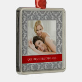 Onze eerste kerstfoto-feestdagen metalen ornament (Rechts)