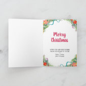 Onze eerste kerstfoto Foto & Name Red White Feestdagen Kaart (Binnen)