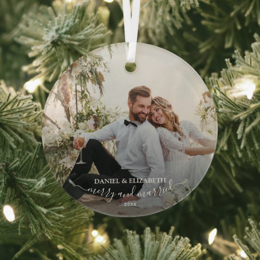 Onze eerste kerstfoto glas ornament (Insitu)