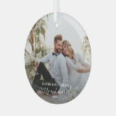 Onze eerste kerstfoto glas ornament (Voorkant links)