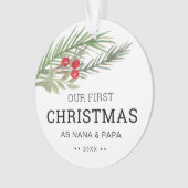 Onze eerste kerstfoto Greenery Ornament (voorkant)