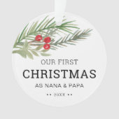 Onze eerste kerstfoto Greenery Ornament (voorkant)