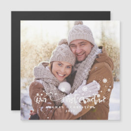 Onze eerste kerstfoto Holiday Magne