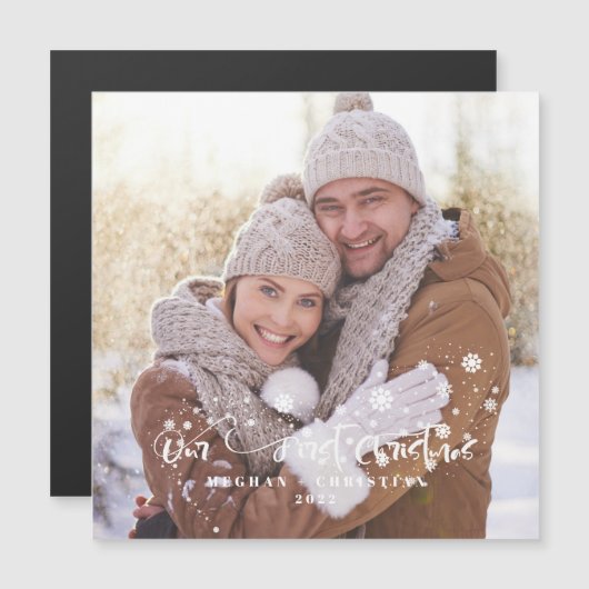 Onze eerste kerstfoto Holiday Magne (Voorkant / Achterkant)