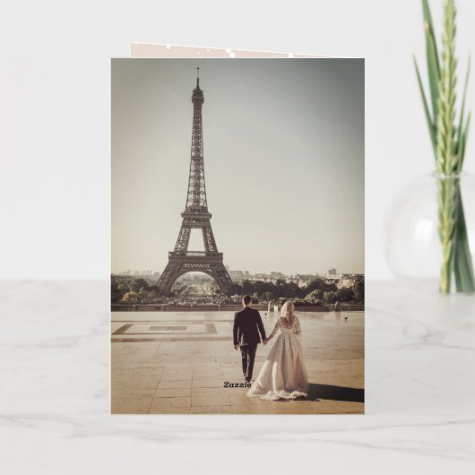 Onze eerste kerstfoto in het witte script feestdagen kaart (Achterkant)