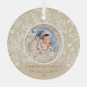 Onze eerste kerstfoto-ingang glas ornament (Achterkant)